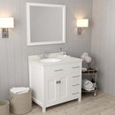 Modern Fitings Caroline Parkway 36" Single Bath Oval Vanity with Quartz Top and Round Sink