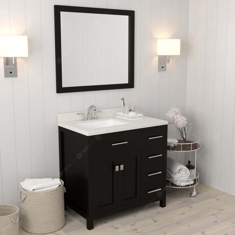 Modern Fittings Caroline Parkway 36" Single Bath Rectangular Vanity with Quartz Top and Square Sink