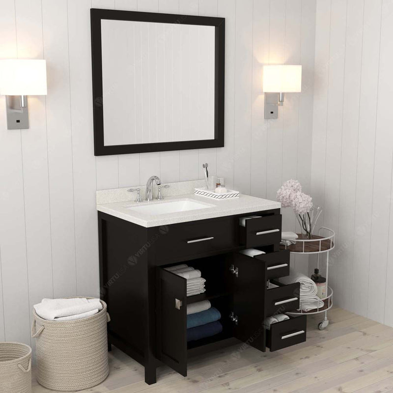 Modern Fittings Caroline Parkway 36" Single Bath Rectangular Vanity with Quartz Top and Square Sink