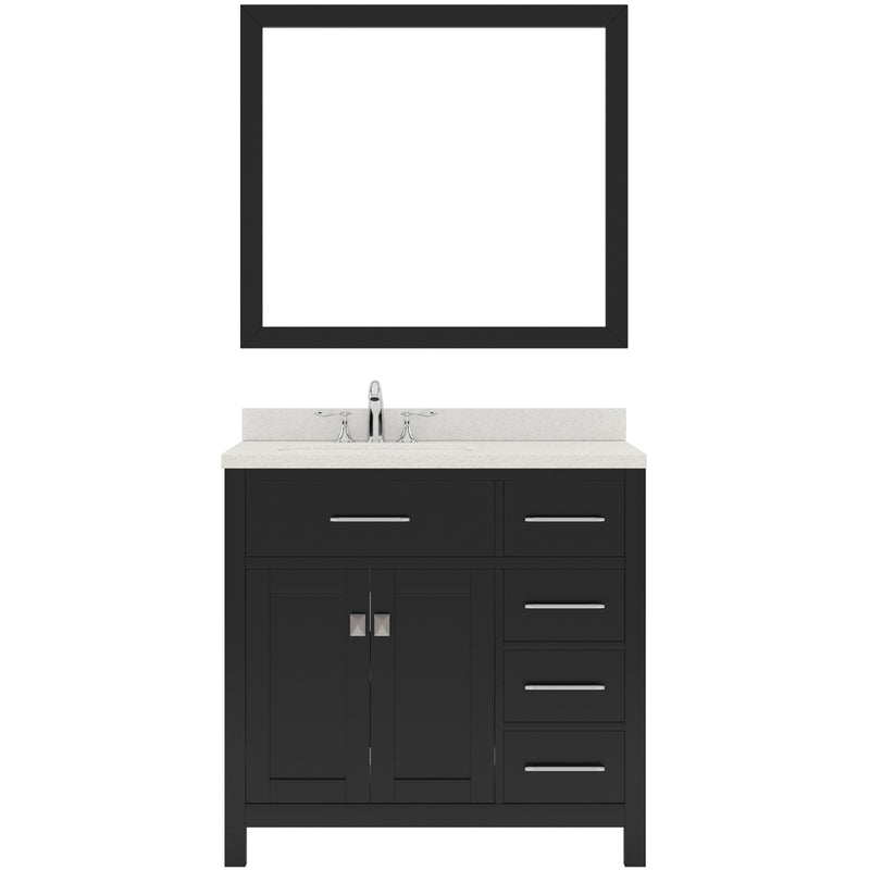 Modern Fittings Caroline Parkway 36" Single Bath Rectangular Vanity with Quartz Top and Square Sink Faucet