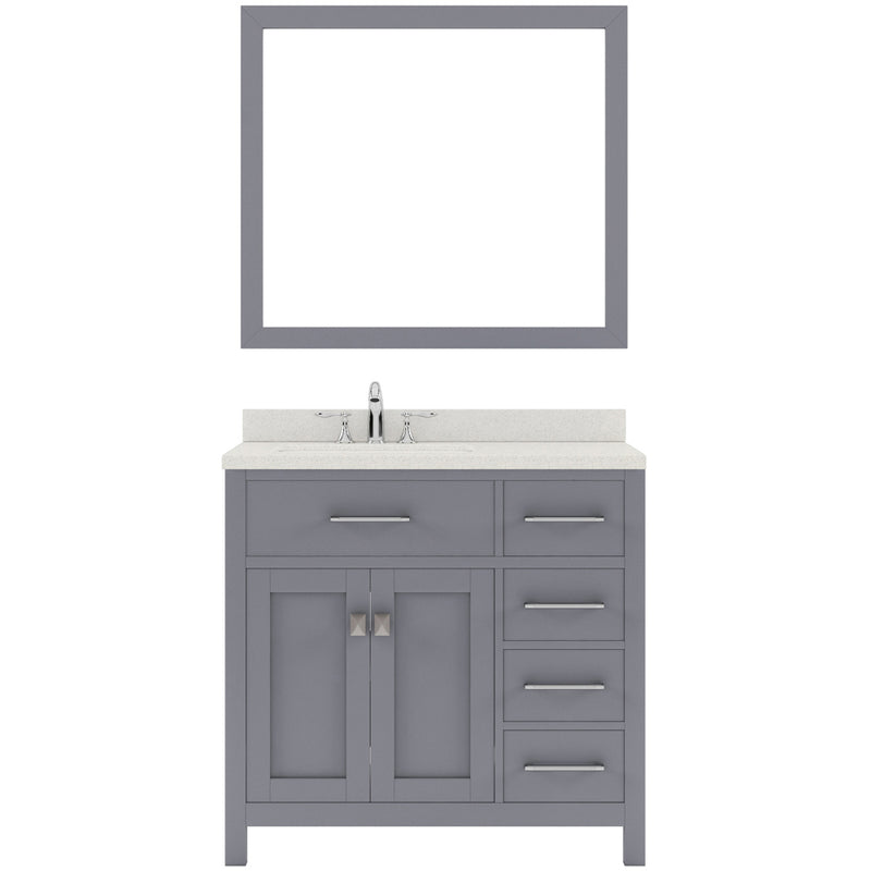 Modern Fittings Caroline Parkway 36" Single Bath Rectangular Vanity with Quartz Top and Square Sink Faucet