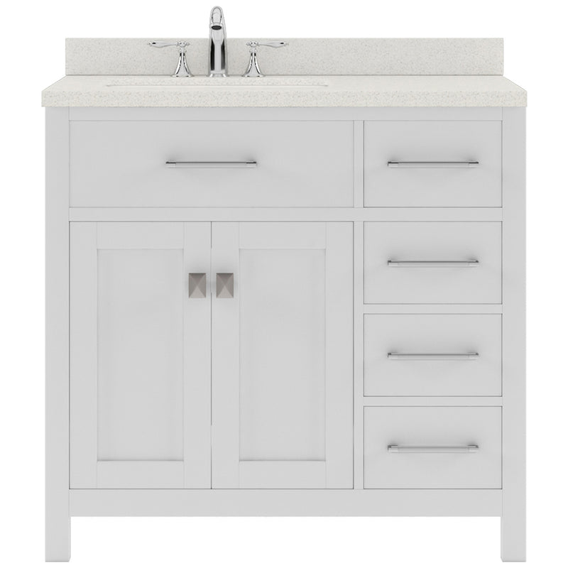 Modern Fittings Caroline Parkway 36" Single Bath Rectangular Vanity with Quartz Top and Square Sink