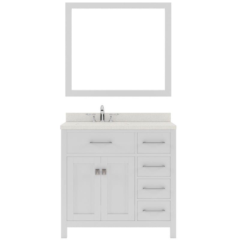 Modern Fittings Caroline Parkway 36" Single Bath Rectangular Vanity with Quartz Top and Square Sink Faucet