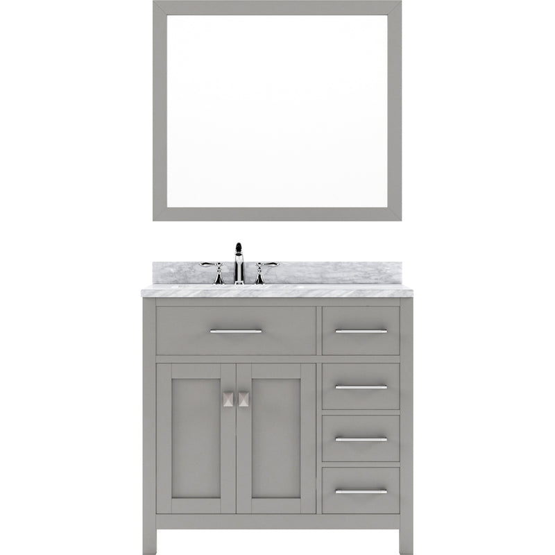 Modern Fittings Caroline Parkway 36" Single Bath Oval Vanity with Marble Top and Round Sink