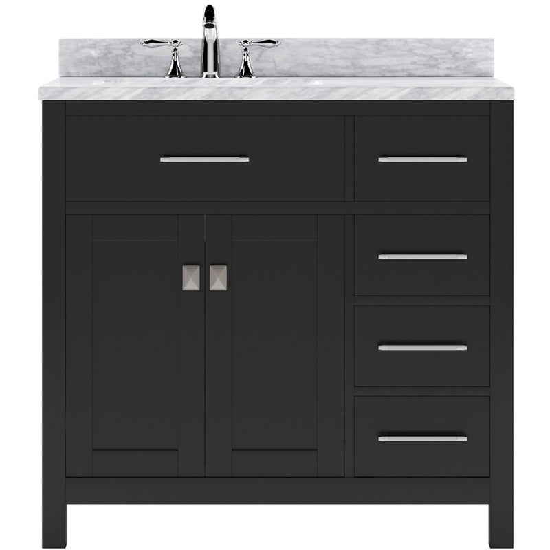 Modern Fittings Caroline Parkway 36" Single Bath Oval Vanity with Marble Top and Round Sink