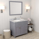 Modern Fittings Caroline Parkway 36" Single Bath Oval Vanity with Marble Top and Round Sink