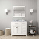 Modern Fittings Caroline Parkway 36" Single Bath Oval Vanity with Marble Top and Round Sink