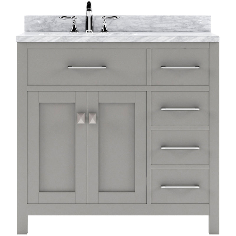 Modern Fittings Caroline Parkway 36" Single Bath Rectangular Vanity with Marble Top and Square Sink