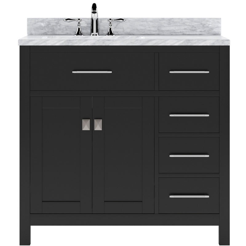 Modern Fittings Caroline Parkway 36" Single Bath Rectangular Vanity with Marble Top and Square Sink