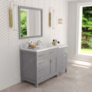 Modern Fittings Caroline Parkway 57" Single Bath Vanity with Calacatta Quartz Top and Round Sink