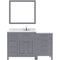 Modern Fittings Caroline Parkway 57" Single Bath Vanity with Calacatta Quartz Top and Round Sink