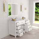 Modern Fittings Caroline Parkway 57" Single Bath Vanity with Calacatta Quartz Top and Round Sink