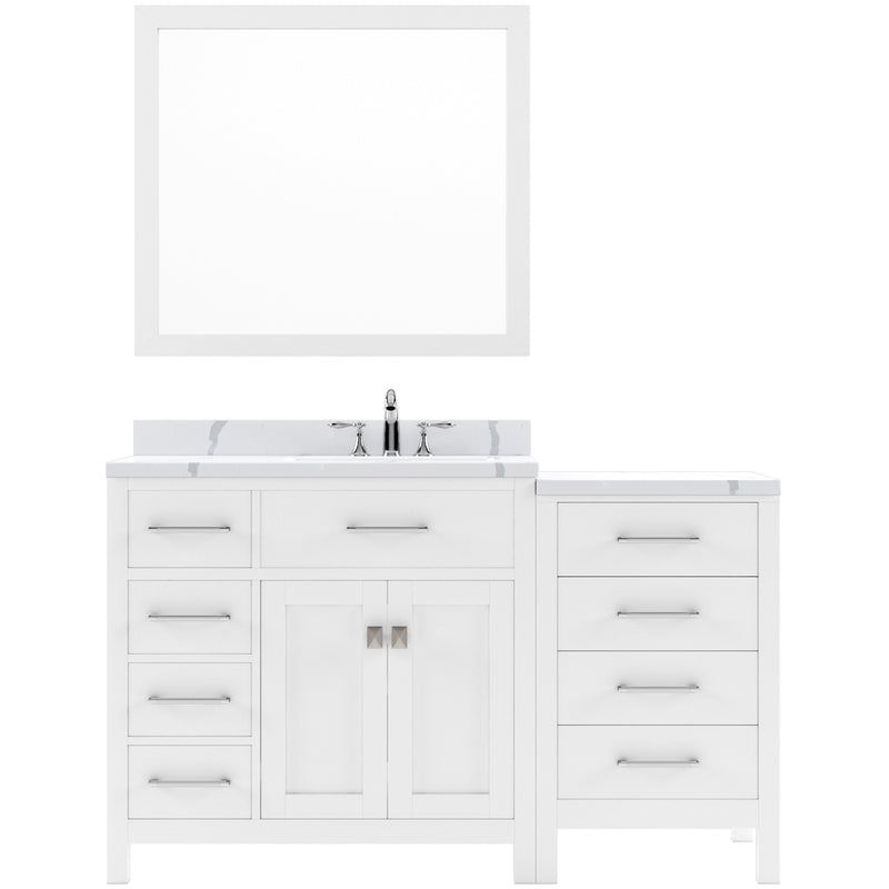 Modern Fittings Caroline Parkway 57" Single Bath Vanity with Calacatta Quartz Top and Round Sink