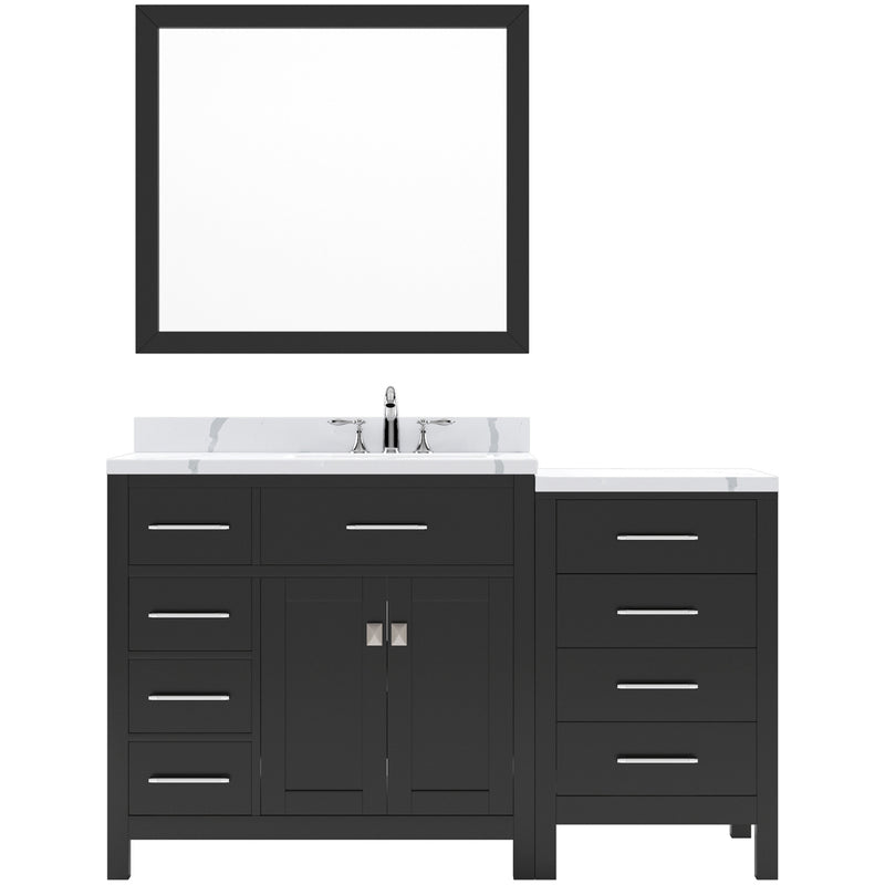 Modern Fittings Caroline Parkway 57" Single Bath Vanity with Calacatta Quartz Top and Square Sink Faucet