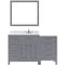 Modern Fittings Caroline Parkway 57" Single Bath Vanity with Calacatta Quartz Top and Square Sink Faucet