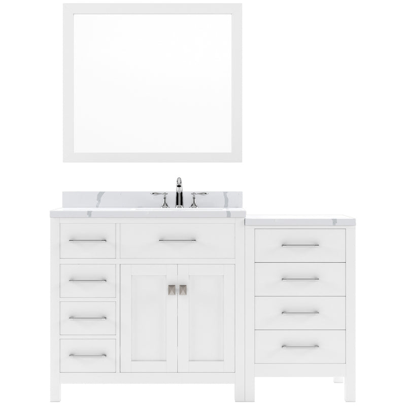 Modern Fittings Caroline Parkway 57" Single Bath Vanity with Calacatta Quartz Top and Square Sink Faucet