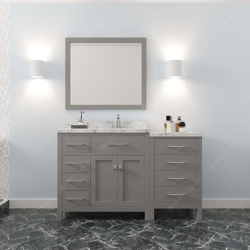 Modern Fittings Caroline Parkway 57" Single Bath Vanity with Cultured Marble Quartz Top and Round Sink Faucet