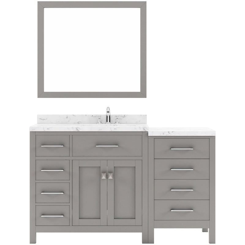 Modern Fittings Caroline Parkway 57" Single Bath Vanity with Cultured Marble Quartz Top and Round Sink Faucet