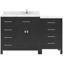 Modern Fittings Caroline Parkway 57" Single Bath Vanity with Cultured Marble Quartz Top and Round Sink