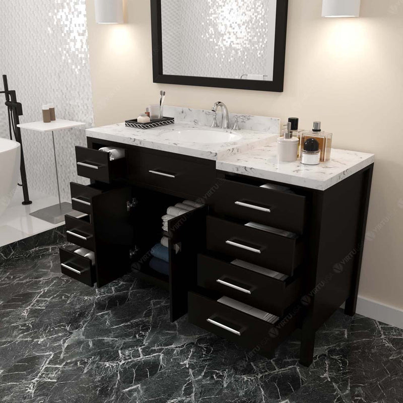 Modern Fittings Caroline Parkway 57" Single Bath Vanity with Cultured Marble Quartz Top and Round Sink