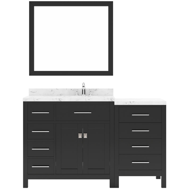 Modern Fittings Caroline Parkway 57" Single Bath Vanity with Cultured Marble Quartz Top and Round Sink Faucet