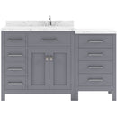 Modern Fittings Caroline Parkway 57" Single Bath Vanity with Cultured Marble Quartz Top and Round Sink