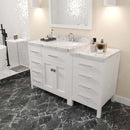 Modern Fittings Caroline Parkway 57" Single Bath Vanity with Cultured Marble Quartz Top and Round Sink