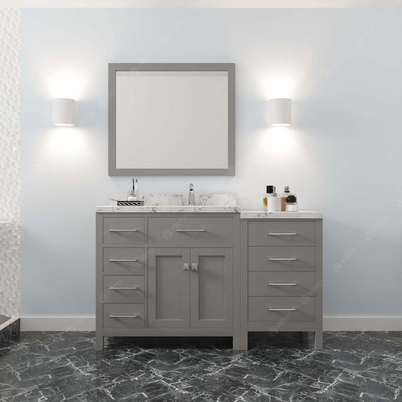 Modern Fittings Caroline Parkway 57" Single Bath Vanity with Cultured Marble Quartz Top and Square Sink Faucet