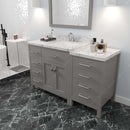 Modern Fittings Caroline Parkway 57" Single Bath Vanity with Cultured Marble Quartz Top and Square Sink