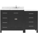 Modern Fittings Caroline Parkway 57" Single Bath Vanity with Cultured Marble Quartz Top and Square Sink