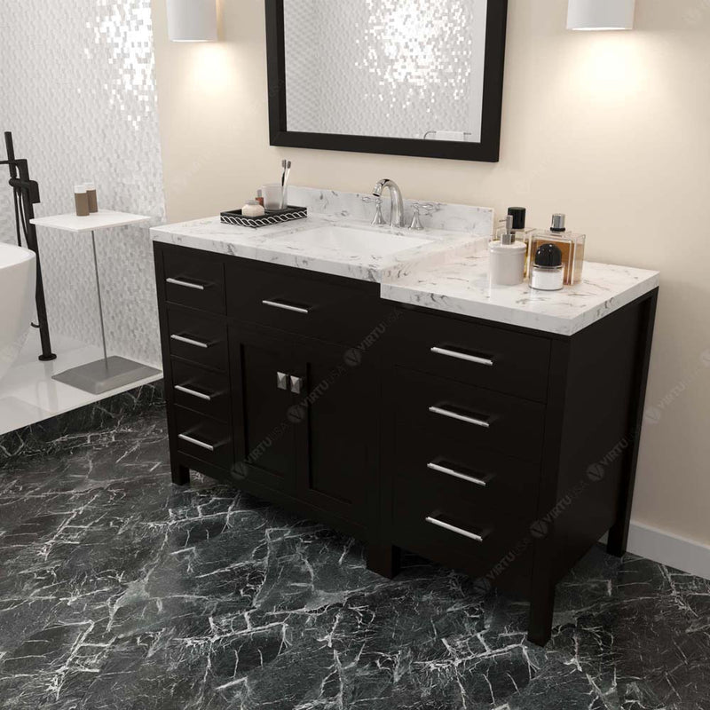 Modern Fittings Caroline Parkway 57" Single Bath Vanity with Cultured Marble Quartz Top and Square Sink Faucet