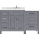 Modern Fittings Caroline Parkway 57" Single Bath Vanity with Cultured Marble Quartz Top and Square Sink