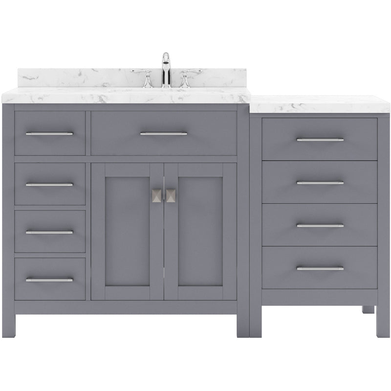 Modern Fittings Caroline Parkway 57" Single Bath Vanity with Cultured Marble Quartz Top and Square Sink