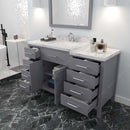 Modern Fittings Caroline Parkway 57" Single Bath Vanity with Cultured Marble Quartz Top and Square Sink