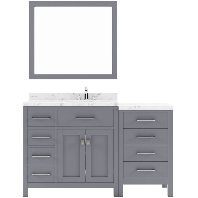 Modern Fittings Caroline Parkway 57" Single Bath Vanity with Cultured Marble Quartz Top and Square Sink