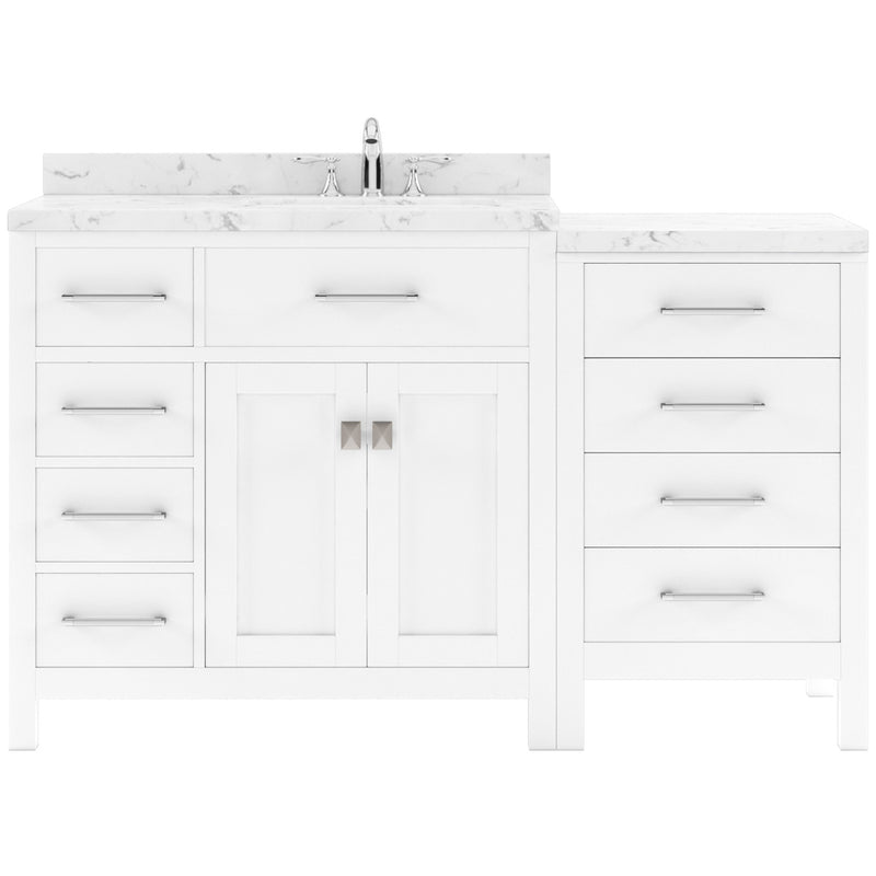 Modern Fittings Caroline Parkway 57" Single Bath Vanity with Cultured Marble Quartz Top and Square Sink