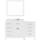 Modern Fittings Caroline Parkway 57" Single Bath Vanity with Cultured Marble Quartz Top and Square Sink Faucet