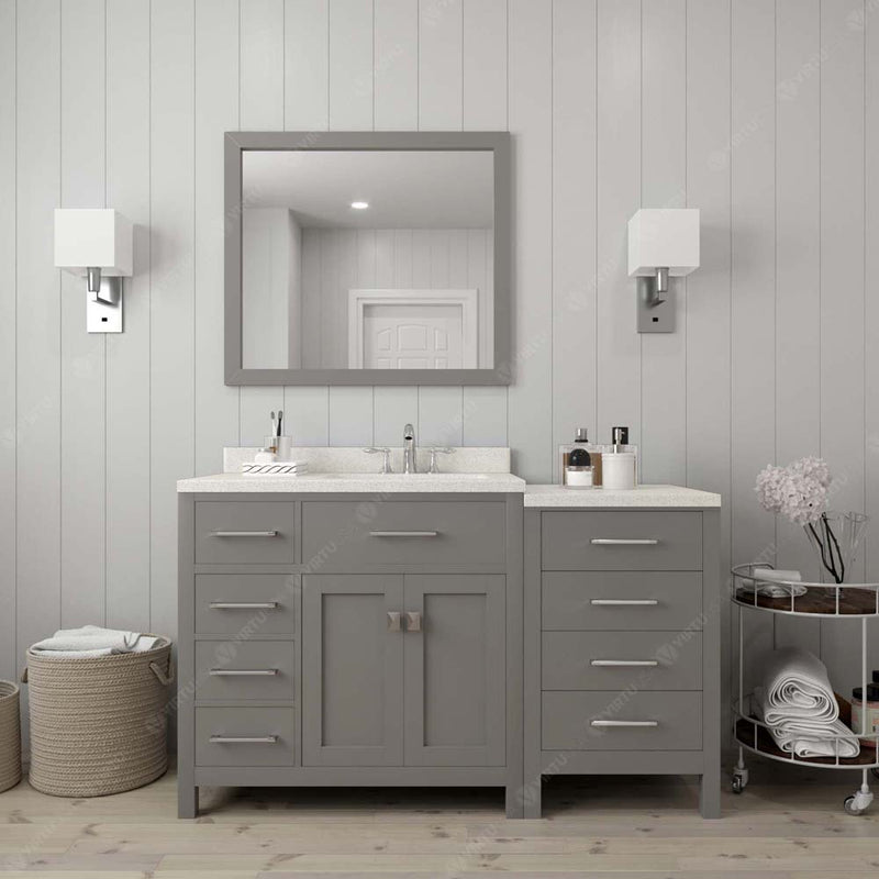 Modern Fittings Caroline Parkway 57" Single Bath Vanity with Quartz Top and Round Sink