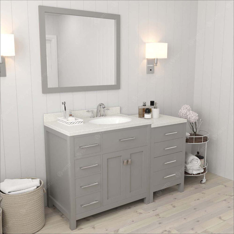 Modern Fittings Caroline Parkway 57" Single Bath Vanity with Quartz Top and Round Sink