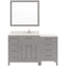 Modern Fittings Caroline Parkway 57" Single Bath Vanity with Quartz Top and Round Sink