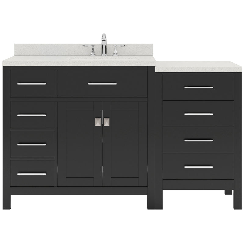 Modern Fittings Caroline Parkway 57" Single Bath Vanity with Quartz Top and Round Sink