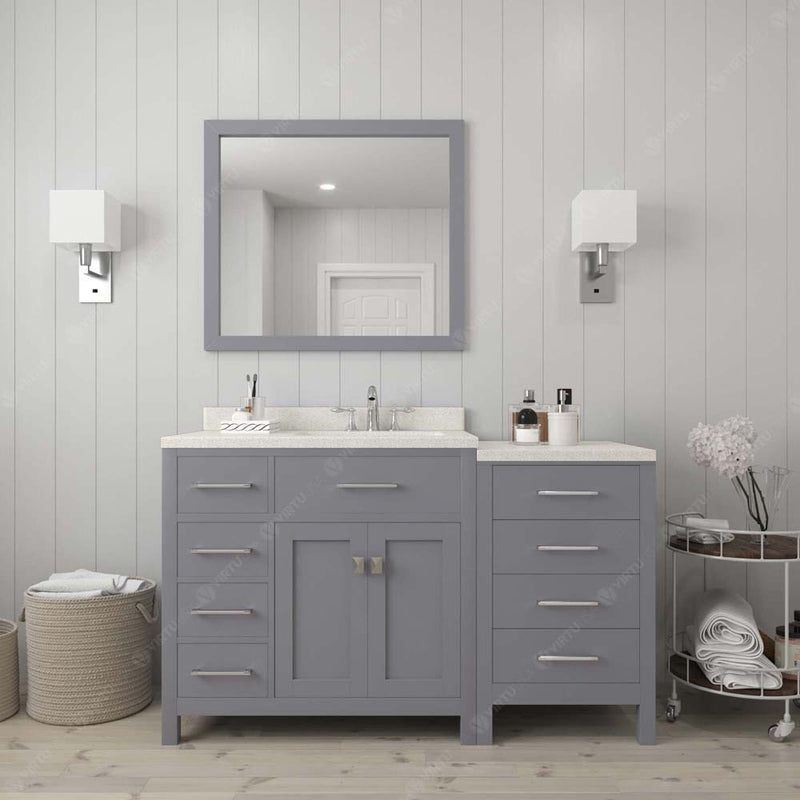 Modern Fittings Caroline Parkway 57" Single Bath Vanity with Quartz Top and Round Sink Faucet