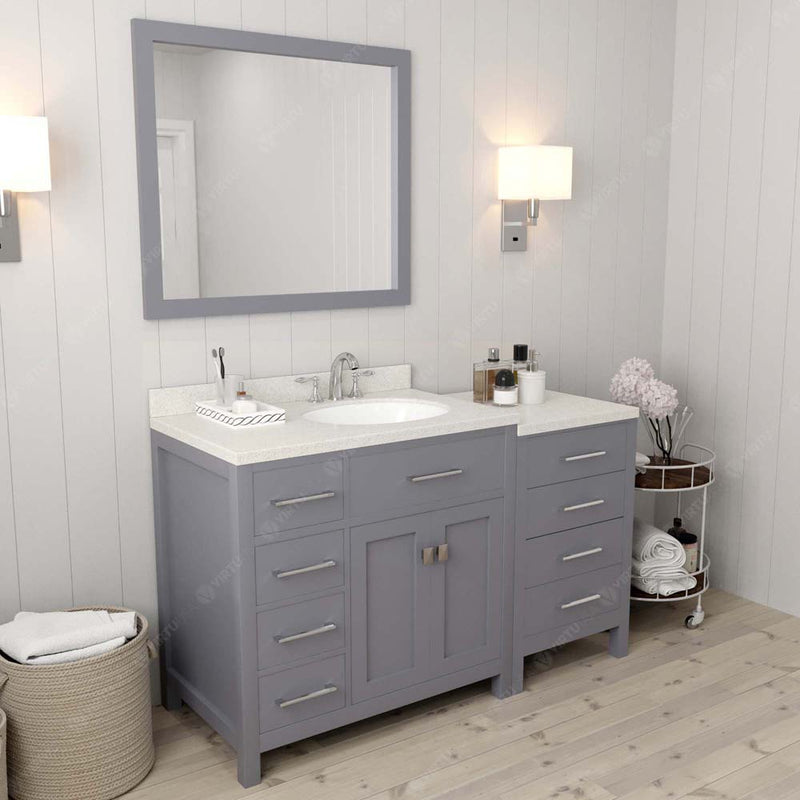 Modern Fittings Caroline Parkway 57" Single Bath Vanity with Quartz Top and Round Sink