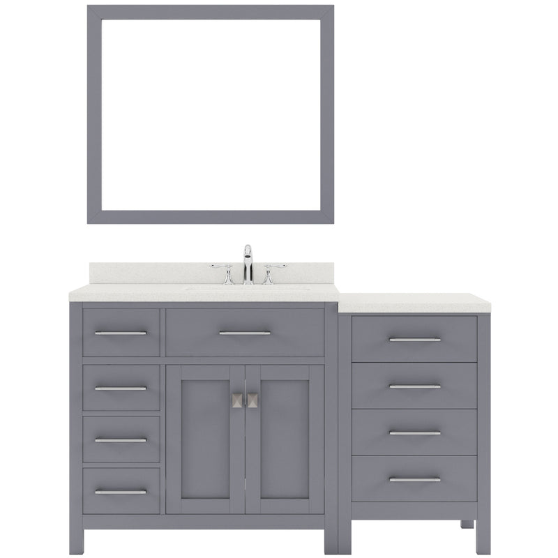 Modern Fittings Caroline Parkway 57" Single Bath Vanity with Quartz Top and Round Sink