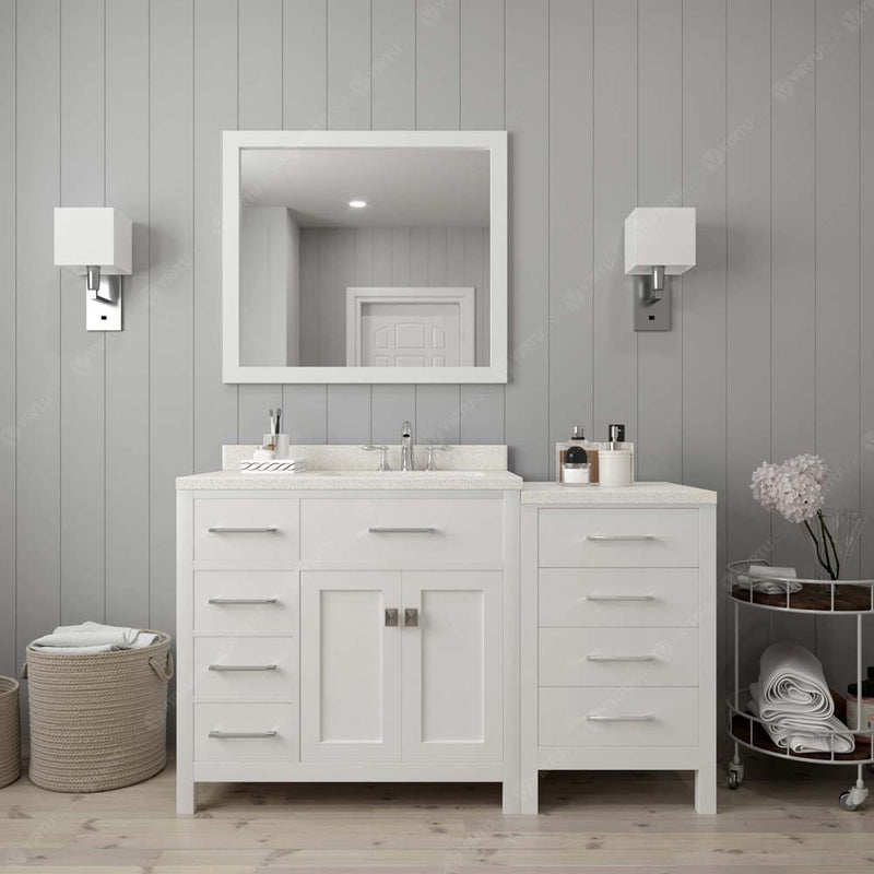 Modern Fittings Caroline Parkway 57" Single Bath Vanity with Quartz Top and Round Sink Faucet