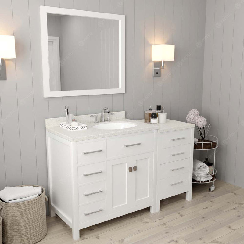 Modern Fittings Caroline Parkway 57" Single Bath Vanity with Quartz Top and Round Sink