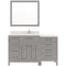 Modern Fittings Caroline Parkway 57" Single Bath Vanity with Quartz Top and Square Sink