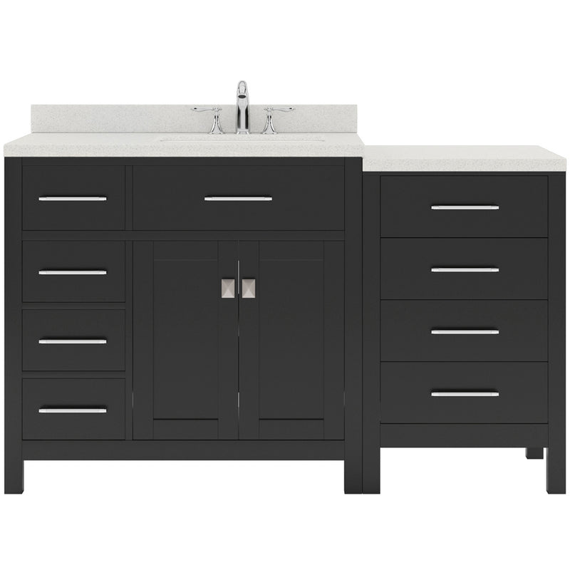 Modern Fittings Caroline Parkway 57" Single Bath Vanity with Quartz Top and Square Sink