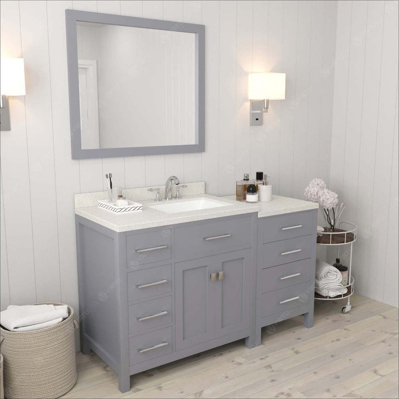 Modern Fittings Caroline Parkway 57" Single Bath Vanity with Quartz Top and Square Sink