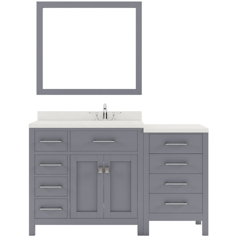 Modern Fittings Caroline Parkway 57" Single Bath Vanity with Quartz Top and Square Sink